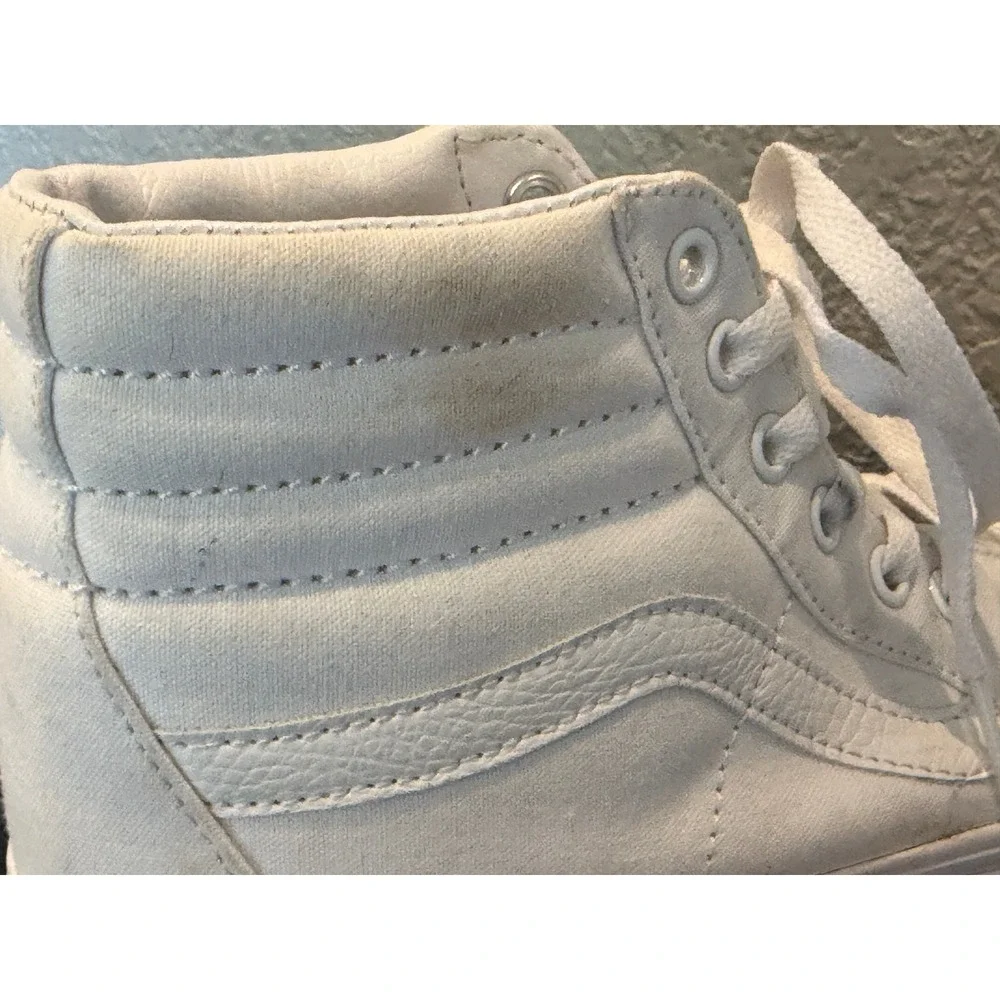 Vans Sk8-Hi High Top Sneakers Mens 7 Womens 8.5 True White Canvas Skate Shoes